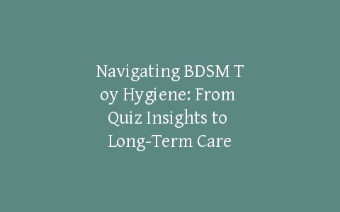 Navigating BDSM Toy Hygiene: From Quiz Insights to Long-Term Care